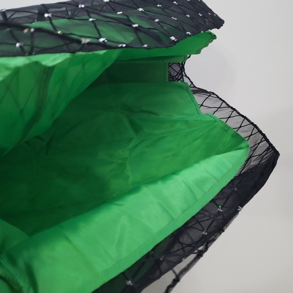 Coldwater Creek NWT Holiday Dress 10 Emerald Green Black Tulle Diamond Christmas - Picture 8 of 15